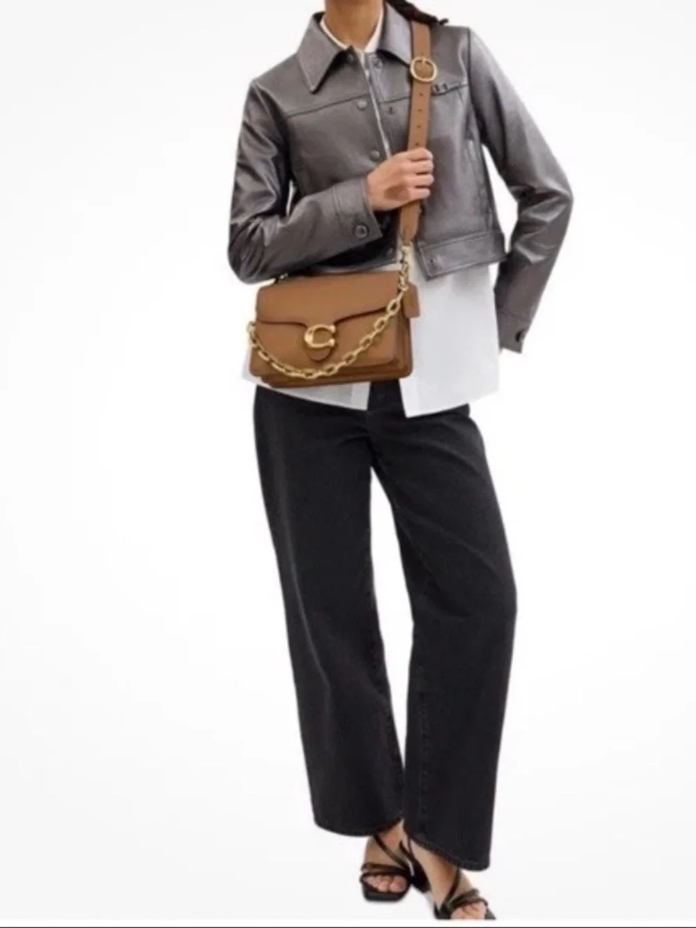 Coach Chain Tabby Honey Brown Leather With Brass Hardware Shoulder Bag CY919 NWT